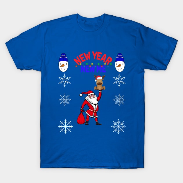 Сhristmas illustration of Santa Claus and a deer in his palm T-Shirt by whatever comes to mind 2